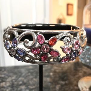 Brighton Blue & Pink Crystal Cuff Bangle Bracelet